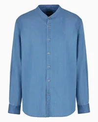 Giorgio Armani OFFICIAL STORE Denim Collection Camicia In Denim Di Cotone Blu