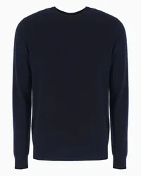 Giorgio Armani OFFICIAL STORE Maglia Girocollo In Cashmere Blu