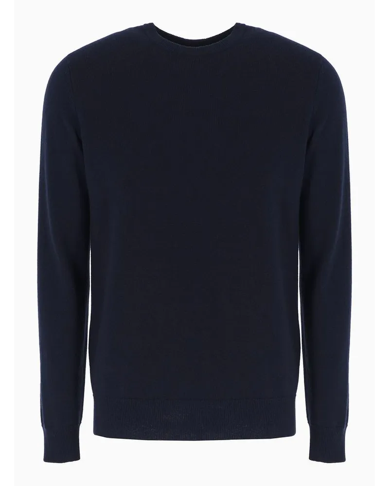 Giorgio Armani OFFICIAL STORE Maglia Girocollo In Cashmere Blu