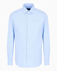 Giorgio Armani OFFICIAL STORE Camicia Regular Fit In Cotone Stretch Microarmaturato Fantasia