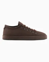 Giorgio Armani OFFICIAL STORE Sneakers In Nabuk Marrone