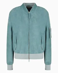 Giorgio Armani OFFICIAL STORE Blouson In Suede Acqua