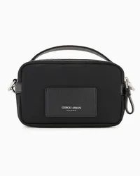 Giorgio Armani OFFICIAL STORE Mini Crossbody In Nylon E Pelle Asv Nero