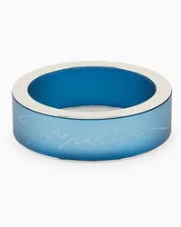 Giorgio Armani OFFICIAL STORE Bracciale Rigido Con Logo Signature Azzurro