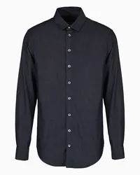 Giorgio Armani OFFICIAL STORE Denim Collection Camicia In Denim Di Cotone Blu