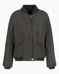 Giorgio Armani OFFICIAL STORE Blouson In Viscosa Marrone