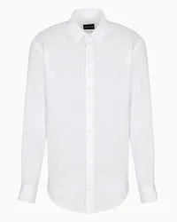 Giorgio Armani OFFICIAL STORE Camicia Regular Fit In Lino Bianco