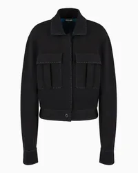 Giorgio Armani OFFICIAL STORE Blouson In Accoppiato Di Seta E Viscosa Nero