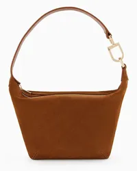 Giorgio Armani OFFICIAL STORE Borsa A Mano Piccola La Prima Soft  In Suede Cuoio