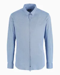 Giorgio Armani OFFICIAL STORE Camicia Slim Fit Con Zip In Cotone Con Stampa Fantasia