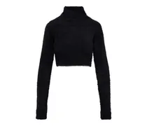 Cropped turtleneck sweater, Women , Black