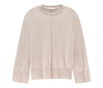 Crewneck Sweater in a Cotton Cashmere Blend, Women , Beige