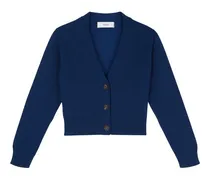 Cropped cashmere cardigan, Women , Navy