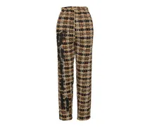Checked pants, Women , Gold