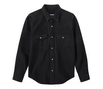 Relaxed leather shirt, Men, Black