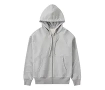 Boxy hooded sweatshirt with zipper, Men, Grey