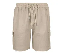 Linen Bermuda Shorts cargo pockets, Men, Beige