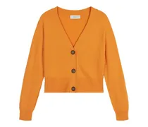 Cropped cashmere cardigan, Women , Orange