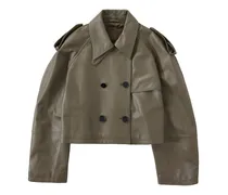 Cropped trench coat, Women , Green