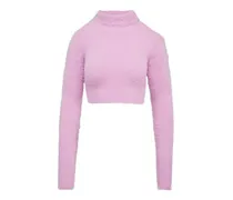 Cropped turtleneck sweater, Women , Pink