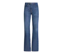 Jeans Con Ricami Sulle Tasche, Donna, Blu Navy