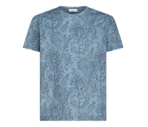 T-shirt Motivi Paisley, Uomo, Azzurro