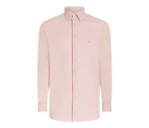 Camicia In Cotone Con Mini Logo, Uomo, Rosa
