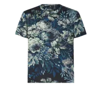 T-shirt Stampa Floreale, Uomo, Blu Navy