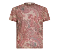 T-shirt In Lyocell Paisley, Uomo, Beige