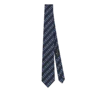 Cravatta Regimental Dai Motivi Geometrici, Uomo, Blu Navy