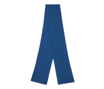 Sciarpa In Maglia Con Logo, Donna, Blu Navy