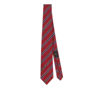 Cravatta In Seta A Righe, Uomo, Rosso