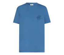 T-shirt In Cotone Con Logo, Donna, Azzurro