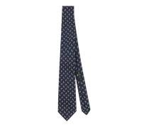 Cravatta Con Micro Paisley, Uomo, Blu Navy