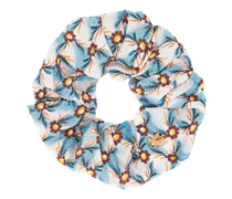 Scrunchie In Seta Floralia, Donna, Azzurro