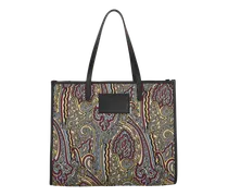 Shopping Bag Media Paisley Jacquard Multicolor, Donna, Azzurro