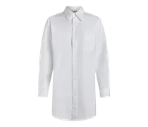 Camicia Ge01 In Cotone Piquet, Donna, Bianco