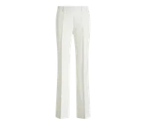 Pantaloni In Tessuto Fiammato, Donna, Bianco