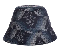 Cappello Bucket In Denim Jacquard, Donna, Blu Navy