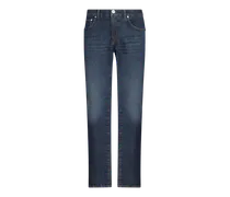 Jeans Con Ricamo Pegaso Sul R, Uomo, Blu Navy
