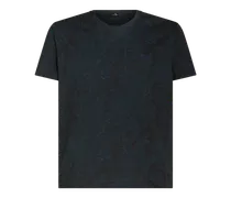 T-shirt In Cotone Paisley, Uomo, Blu Navy