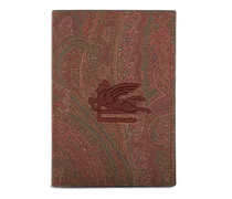 Porta Passaporto Paisley Con Pegaso, Uomo, Rosso