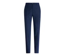 Pantaloni Sartoriali In Lana Vergine Jacquard, Uomo, Blu Navy