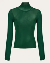 Ferragamo Donna Maglia sottile a collo alto Verde Verde