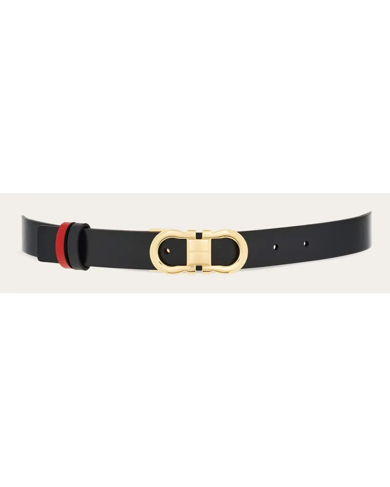 Ferragamo Donna Cintura regolabile e reversibile Gancini Nero Nero