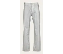 Uomo Pantalone 5 tasche metallici Bianco
