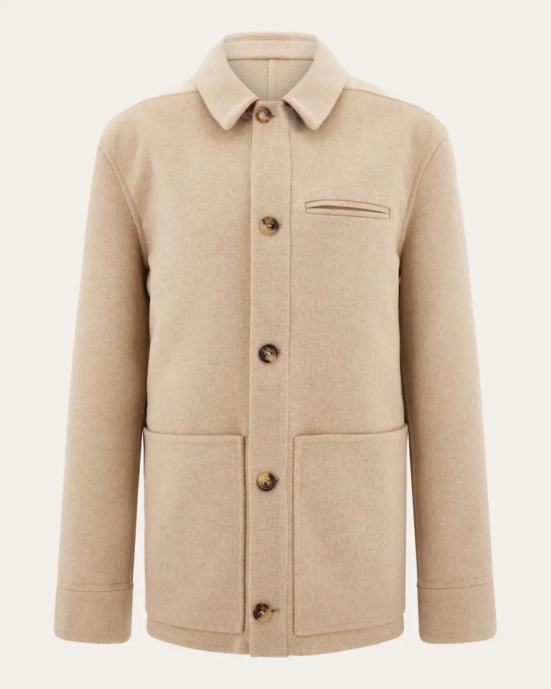 Ferragamo Uomo Blouson in double di lana e cashmere Beige Beige