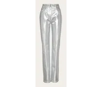 Donna Pantalone 5 tasche laminato Bianco