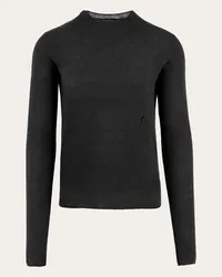 Ferragamo Uomo Maglia girocollo con firma Nero Nero