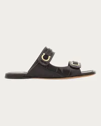 Ferragamo Donna Slide ornamento Gancini Marrone Marrone